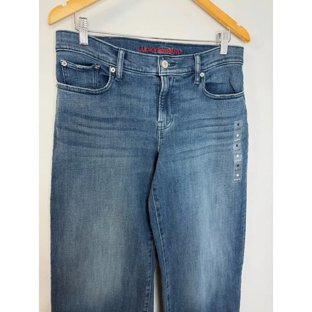 Lucky Brand Mid Rise Sweet Wide Leg Jeans Women's 8/29 Moonlit Mist Wash - Picture 3 of 12